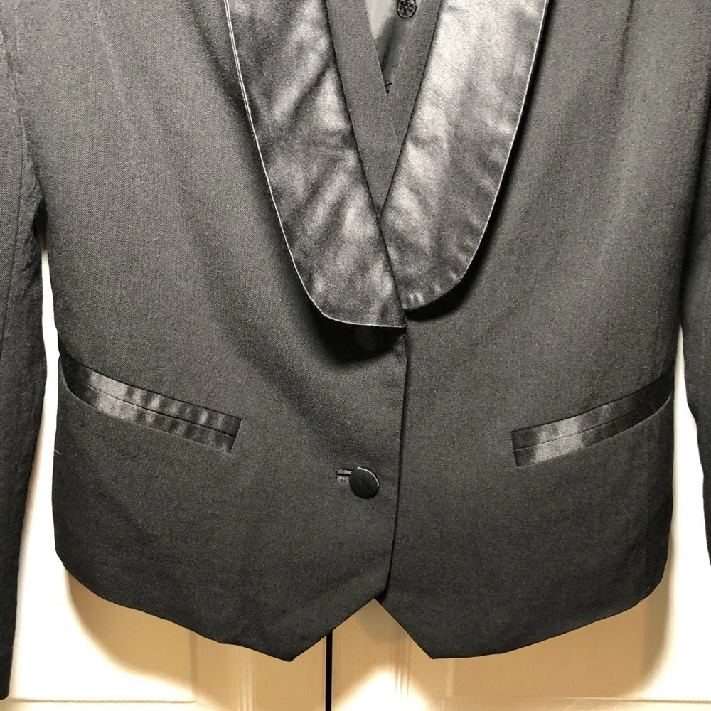 Tory Burch 100% Wool Black Tuxedo Blazer Size 8